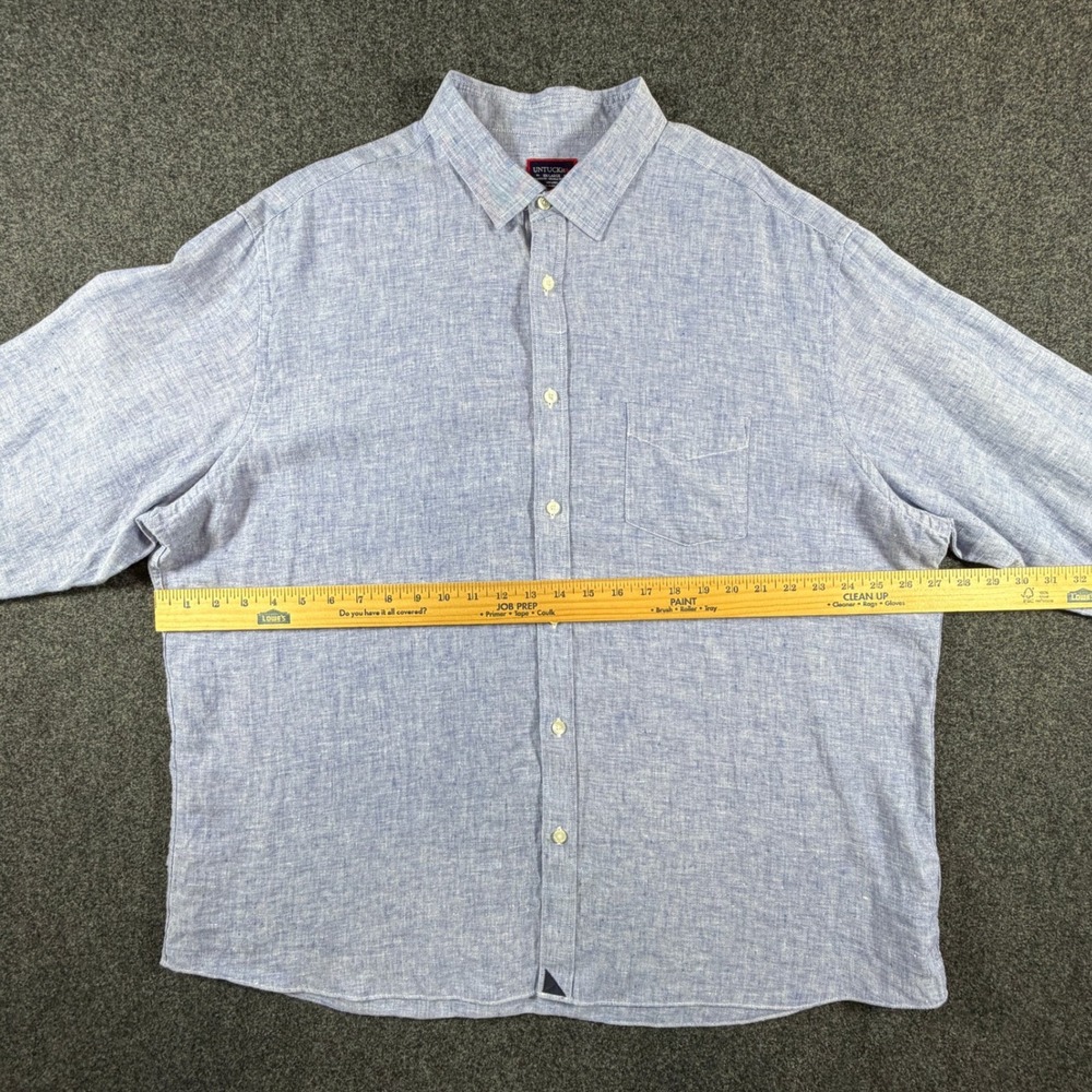 UNTUCKit Mens XXL Relaxed Fit 100% Linen Button Down Shirt Blue Long Sleeve - Picture 6 of 10
